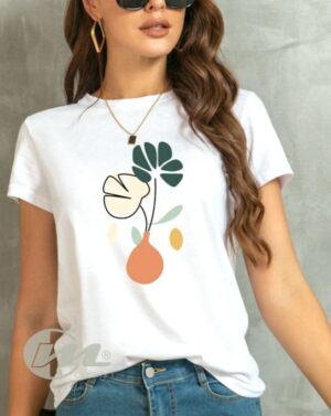 camiseta básica dama flor de pera