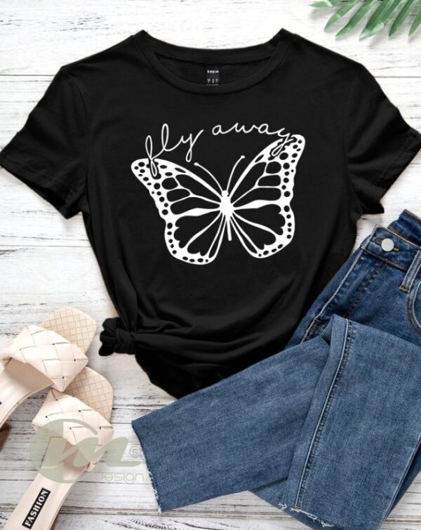 camiseta básica dama mariposa