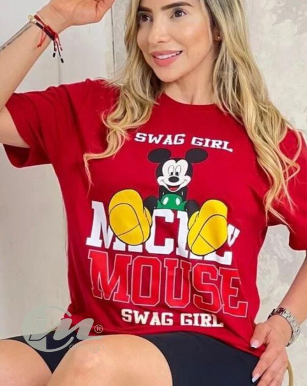 camiseta básica dama swag girl mickey