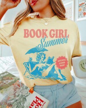 camiseta básica dama book girl