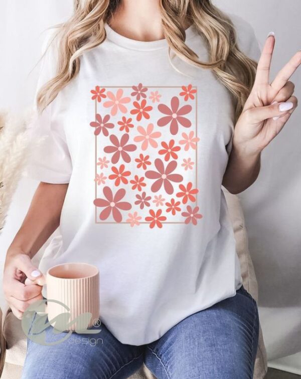 camiseta básica dama florecitas