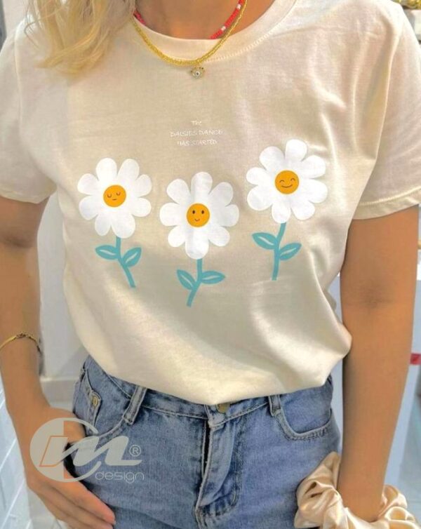 camiseta basica dama tres girasoles