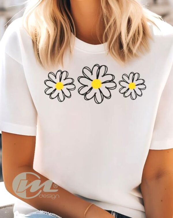 camiseta básica dama 3 girasoles